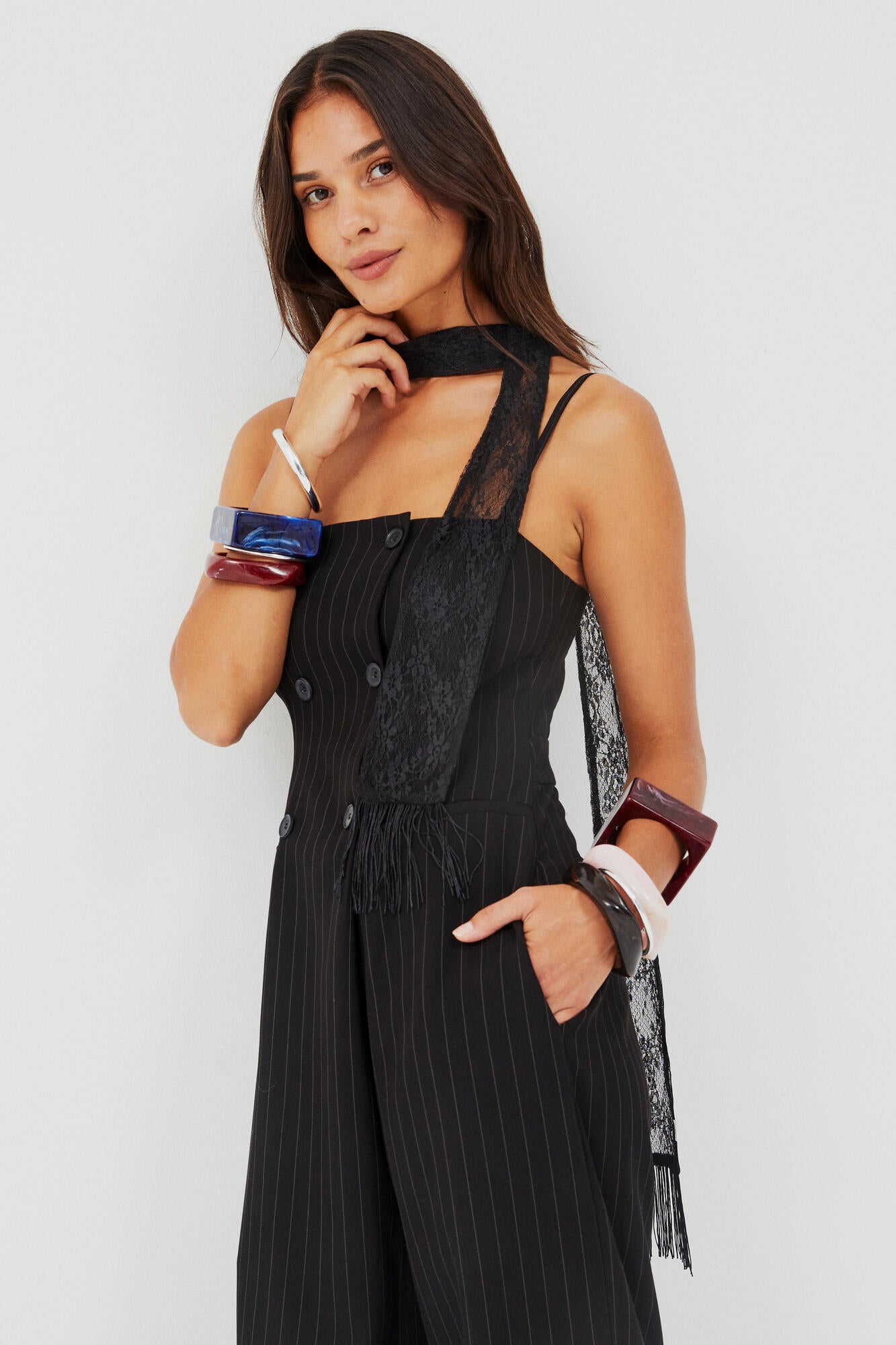 Lacia Lace tørklæde - sort
